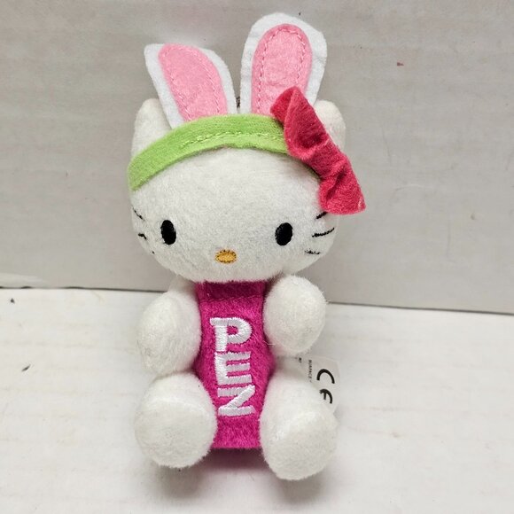 Pez Sanrio Hello Kitty Plush Pink Bow Easter Bunny Ears Candy Dispenser KeyChain - Picture 1 of 11